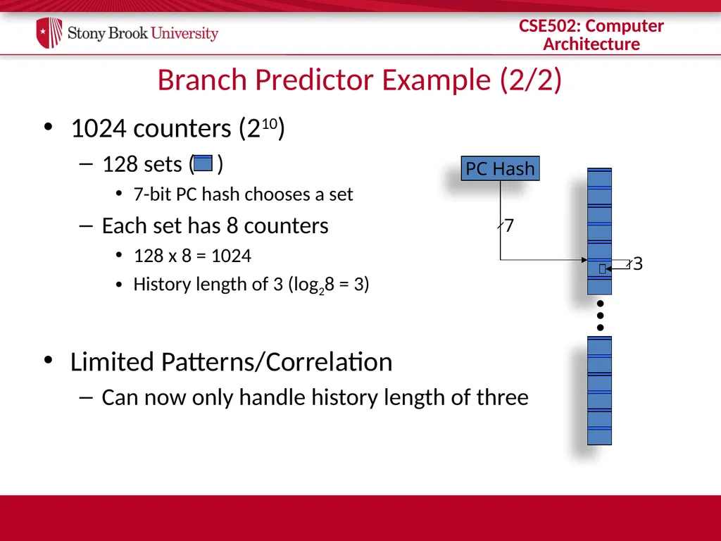 CSE 502: Computer Architecture Branch Prediction - slide 35 of 58