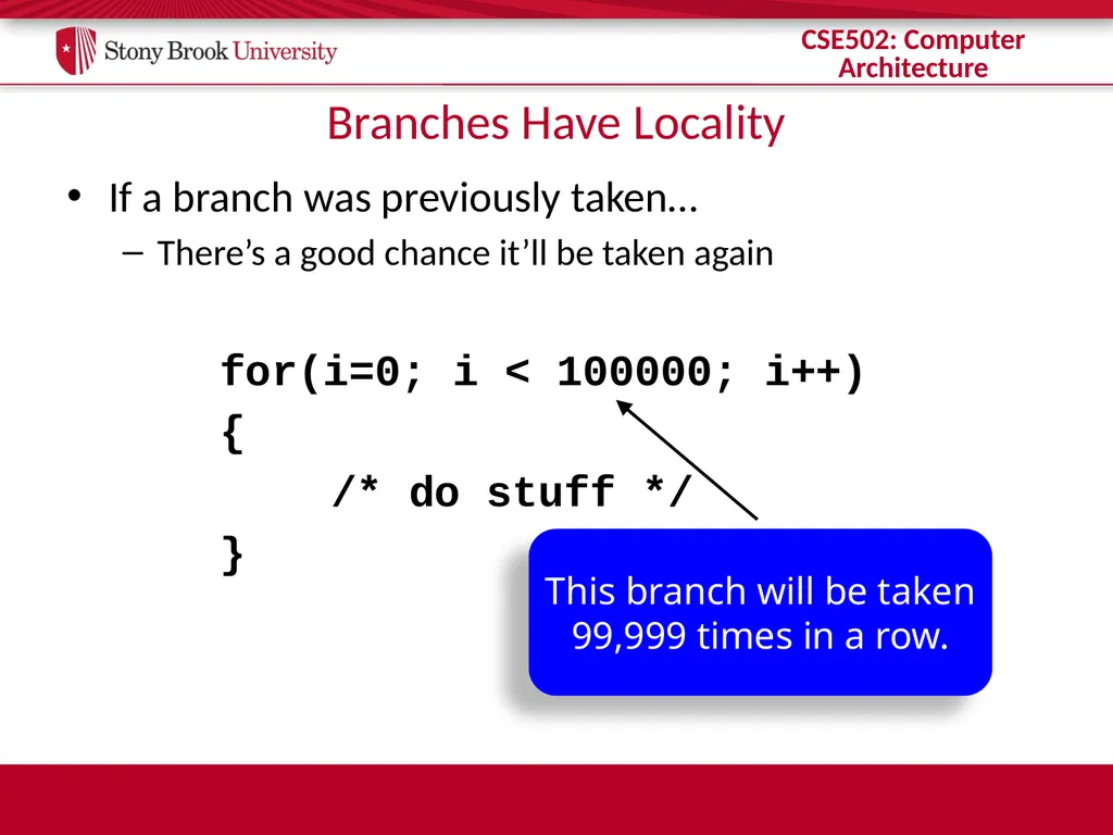 CSE 502: Computer Architecture Branch Prediction - slide 21 of 58