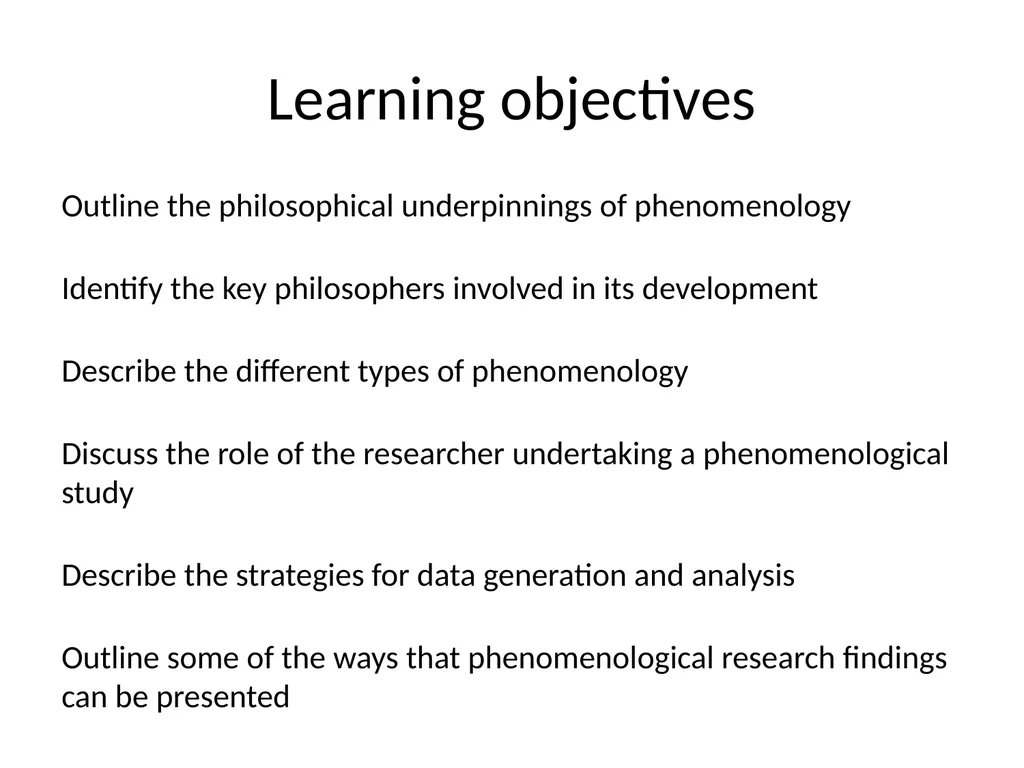 Chapter 11 Phenomenology Usher K and Jackson D. - slide 2 of 33