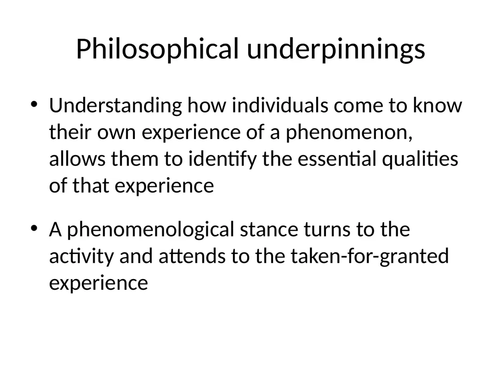 Chapter 11 Phenomenology Usher K and Jackson D. - slide 9 of 33