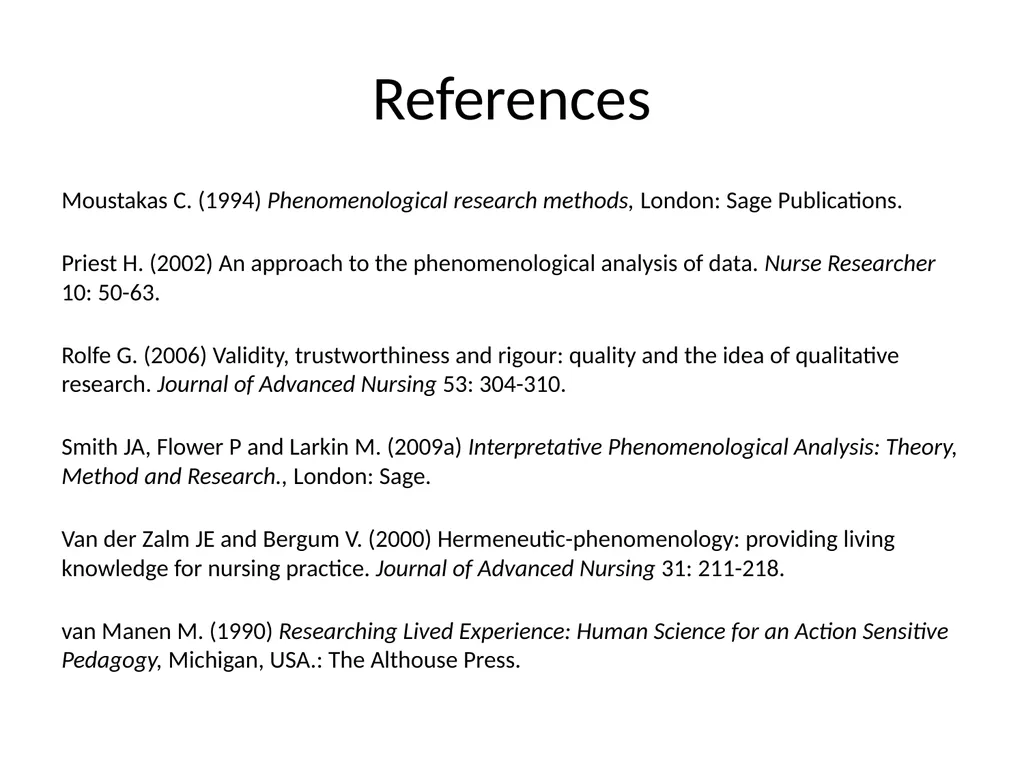 Chapter 11 Phenomenology Usher K and Jackson D. - slide 33 of 33