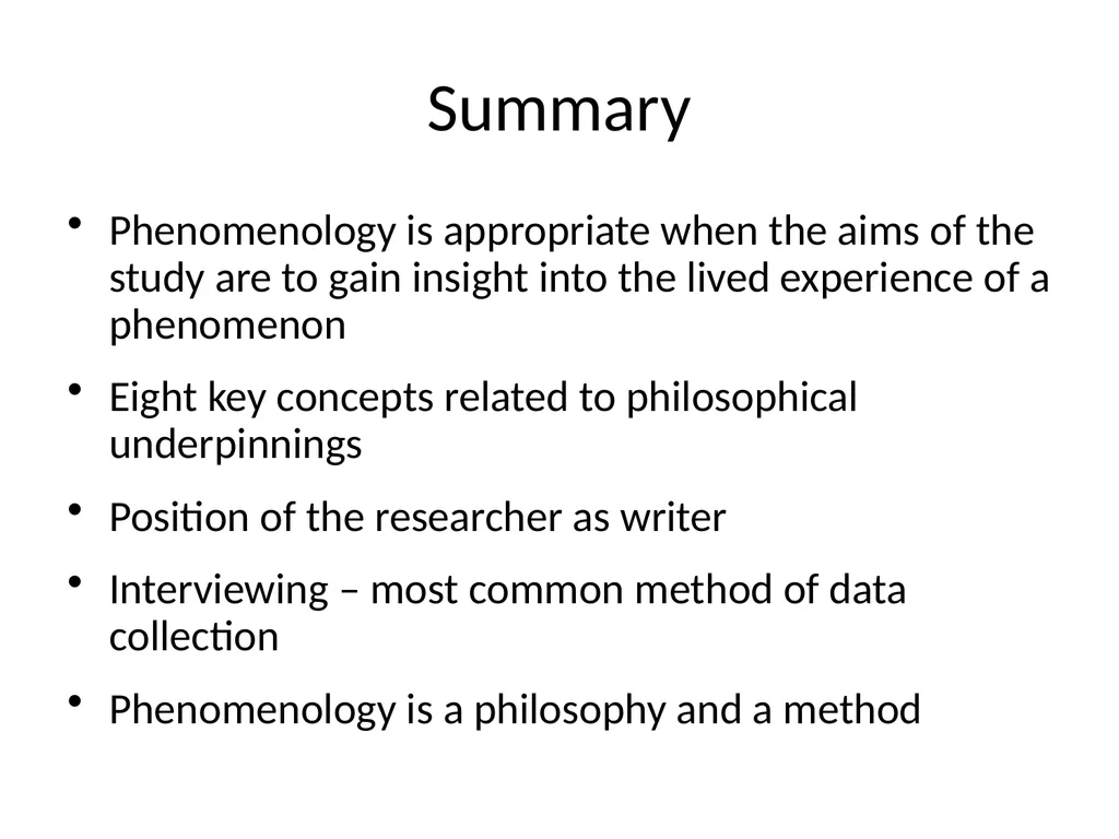Chapter 11 Phenomenology Usher K and Jackson D. - slide 31 of 33