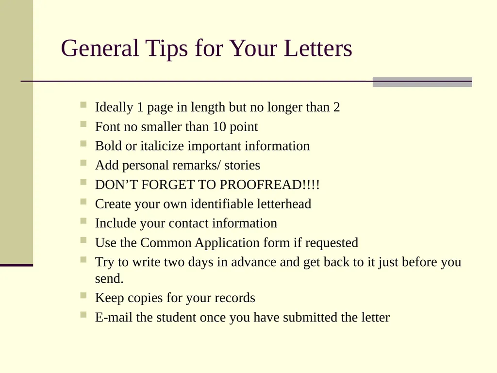 Writing Recommendation Letters Maya Schuldiner - slide 15 of 20
