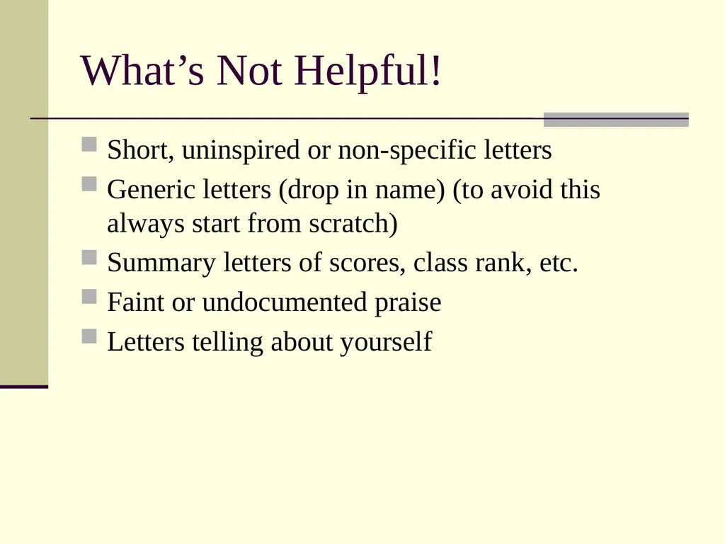 Writing Recommendation Letters Maya Schuldiner - slide 16 of 20