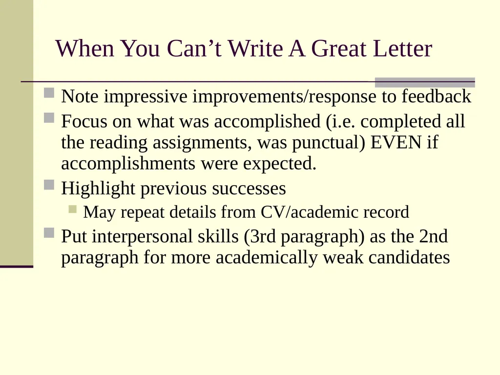 Writing Recommendation Letters Maya Schuldiner - slide 17 of 20