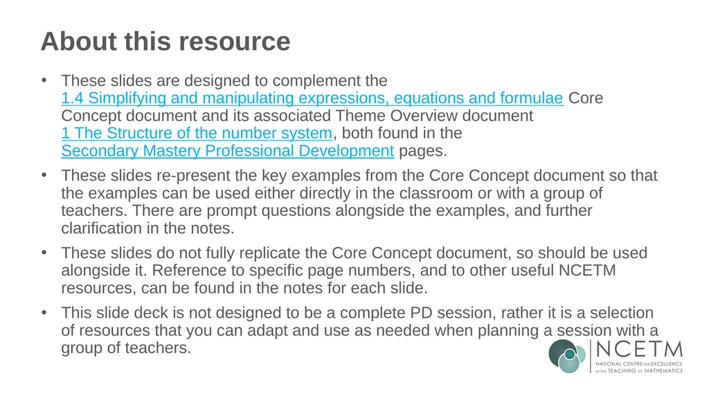 Using a letter to represent unknowns (From 1.4 - slide 2 of 32