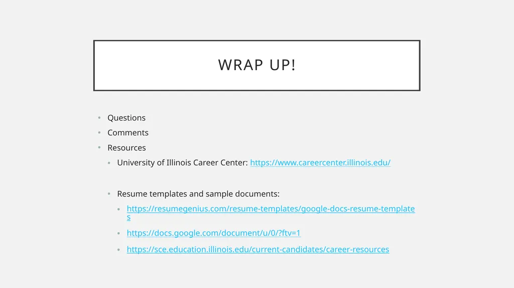 Student teaching Resume and cover letter workshop - slide 38 of 38