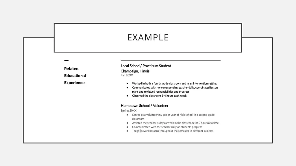Student teaching Resume and cover letter workshop - slide 16 of 38