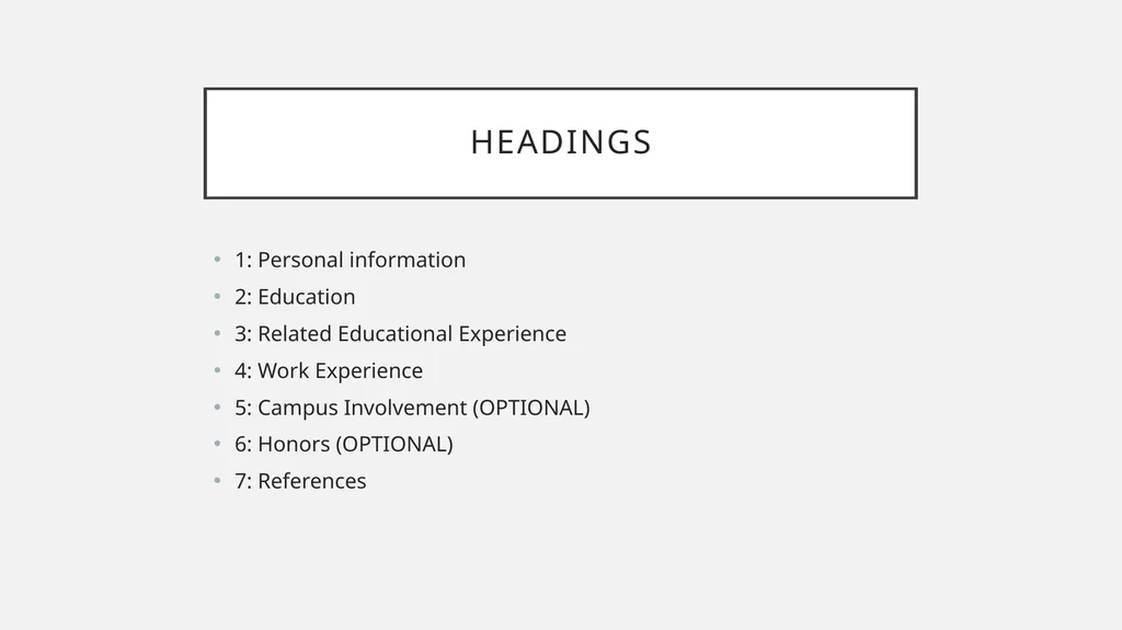 Student teaching Resume and cover letter workshop - slide 10 of 38