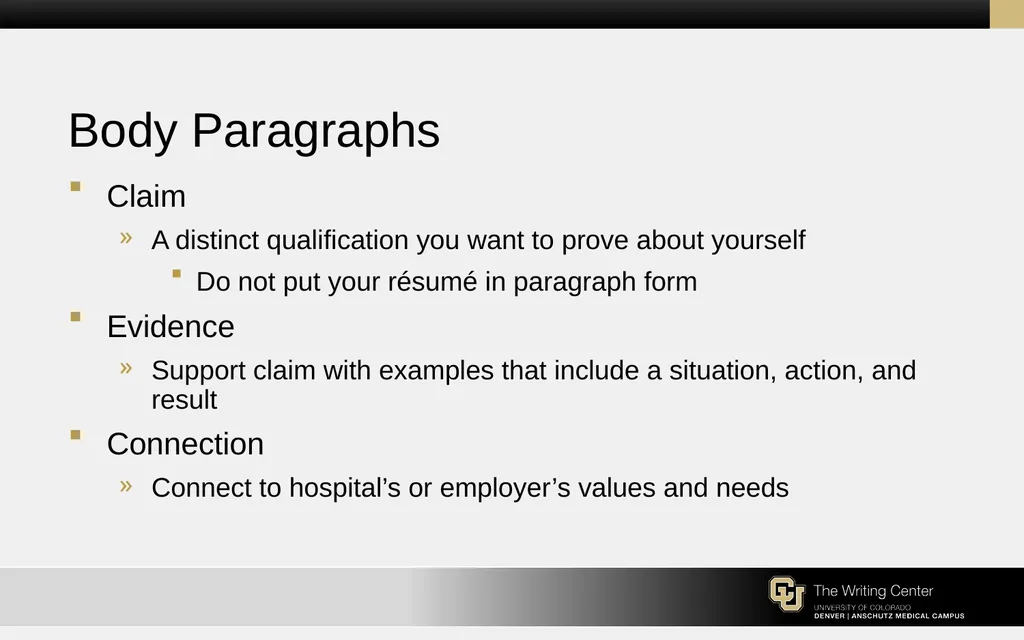 Résumés and Cover Letters for the College of - slide 23 of 30