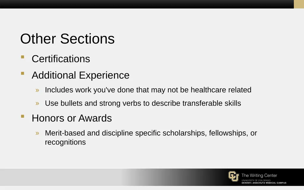 Résumés and Cover Letters for the College of - slide 14 of 30