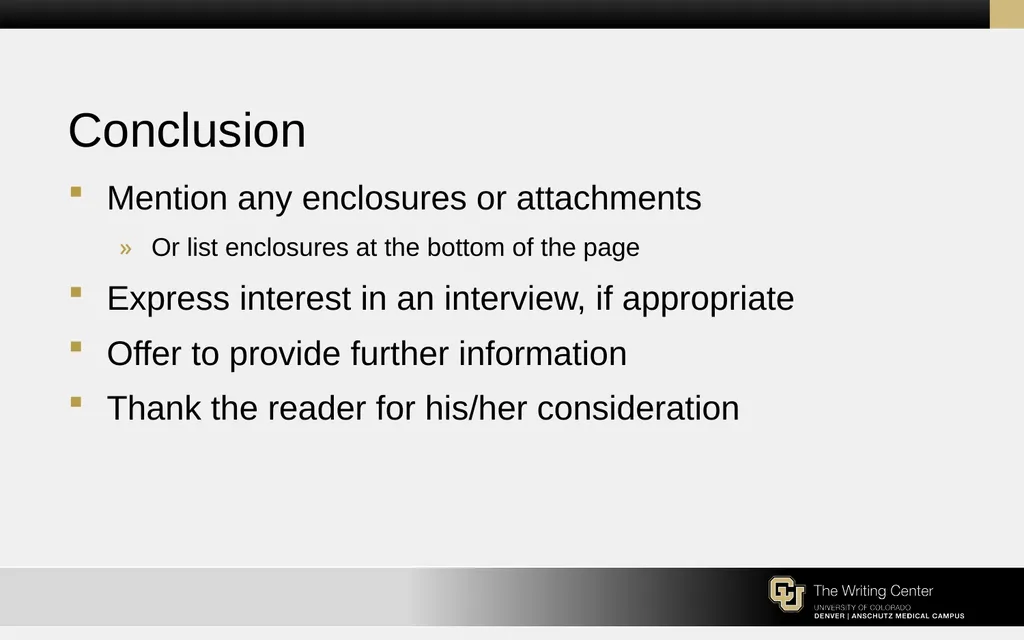 Résumés and Cover Letters for the College of - slide 24 of 30