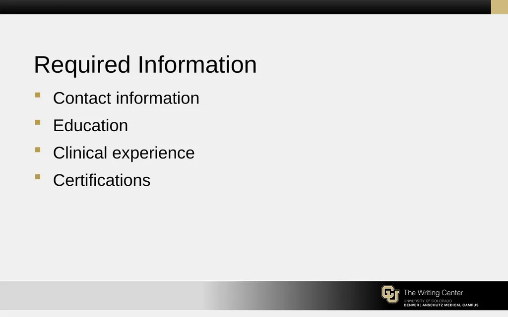 Résumés and Cover Letters for the College of - slide 5 of 30