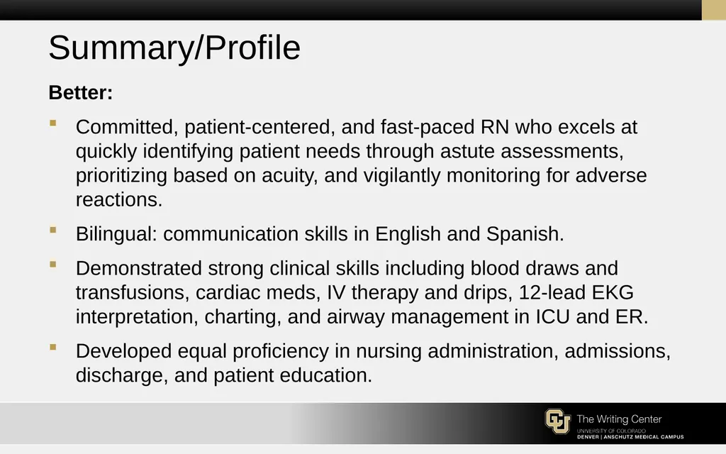 Résumés and Cover Letters for the College of - slide 11 of 30
