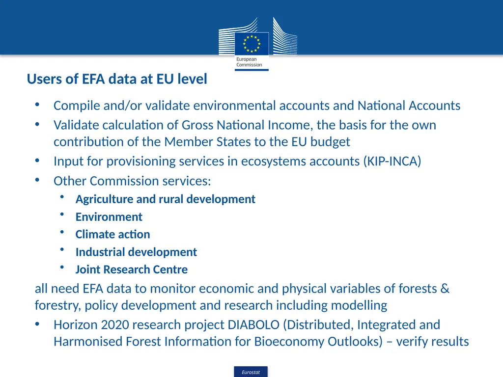European Forest Accounts – Data users & - slide 5 of 10
