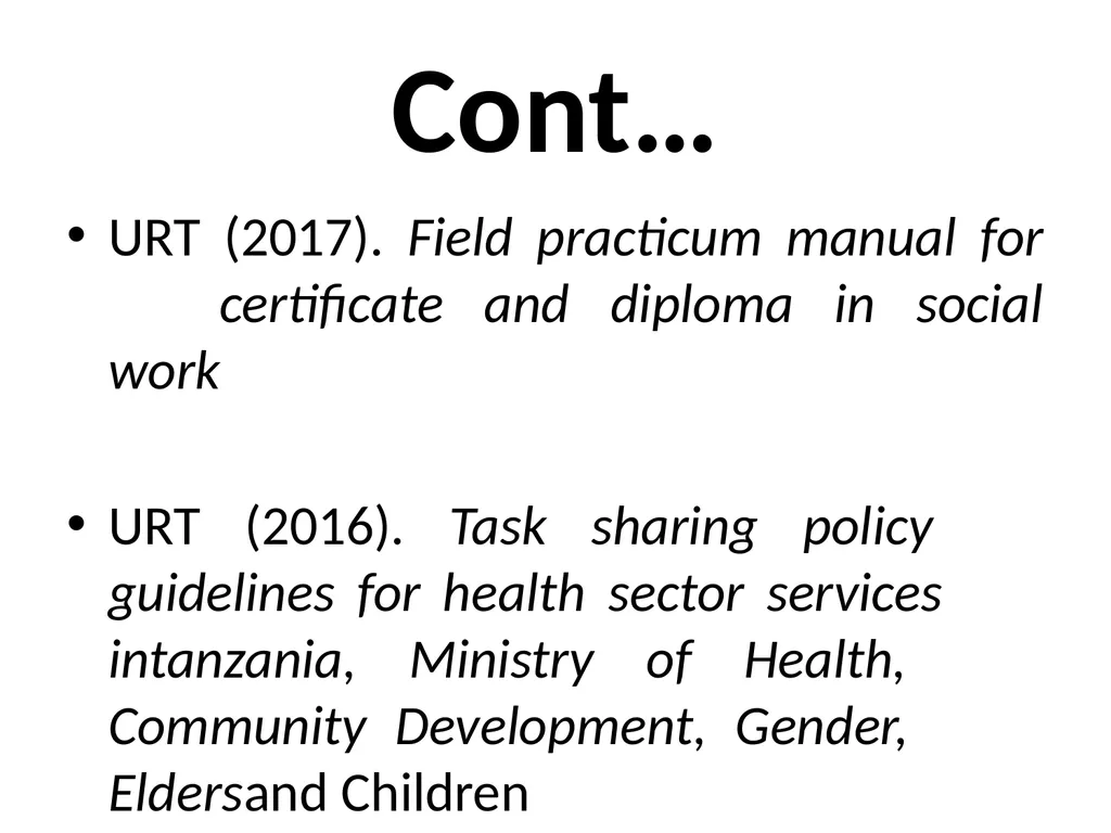 SWT04211 SOCIAL WORK FIELD INSTRUCTION Topic 1 : - slide 116 of 264