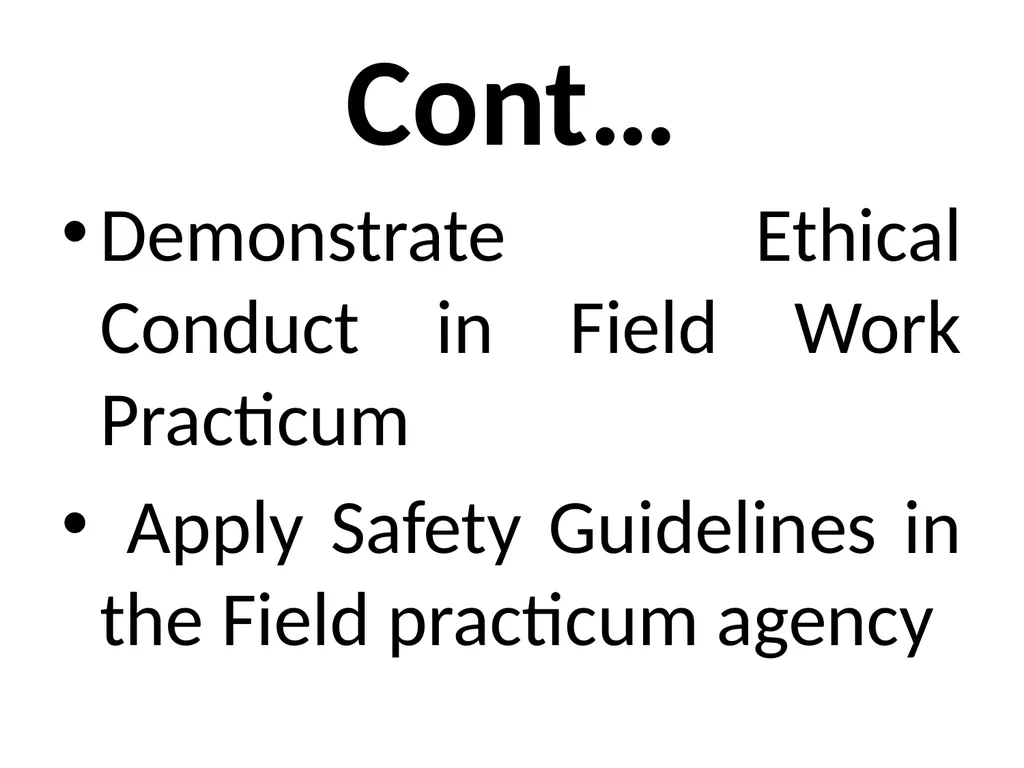 SWT04211 SOCIAL WORK FIELD INSTRUCTION Topic 1 : - slide 120 of 264
