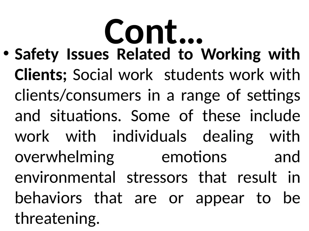SWT04211 SOCIAL WORK FIELD INSTRUCTION Topic 1 : - slide 145 of 264