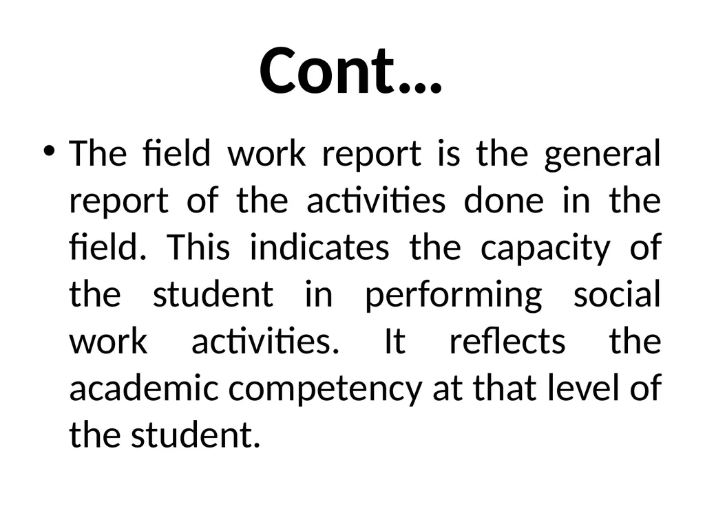 SWT04211 SOCIAL WORK FIELD INSTRUCTION Topic 1 : - slide 218 of 264