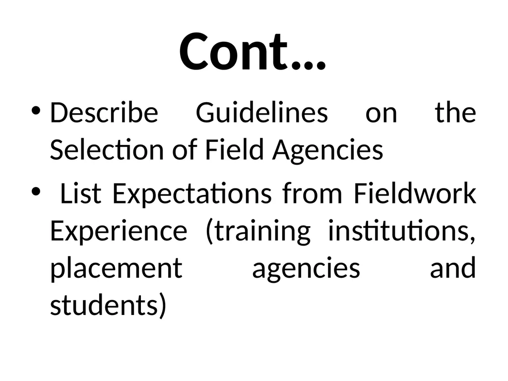 SWT04211 SOCIAL WORK FIELD INSTRUCTION Topic 1 : - slide 53 of 264