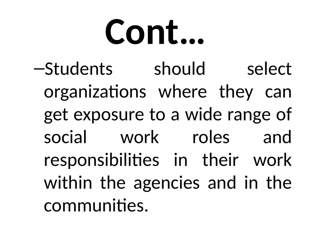 SWT04211 SOCIAL WORK FIELD INSTRUCTION Topic 1 : - slide 76 of 264