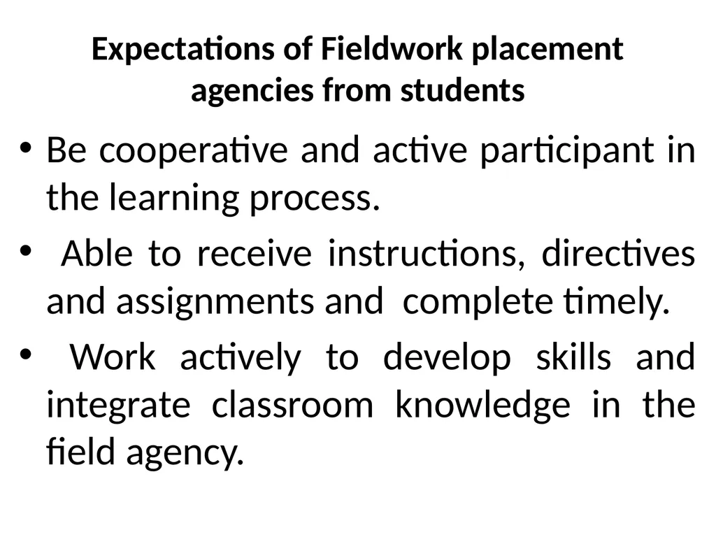 SWT04211 SOCIAL WORK FIELD INSTRUCTION Topic 1 : - slide 86 of 264