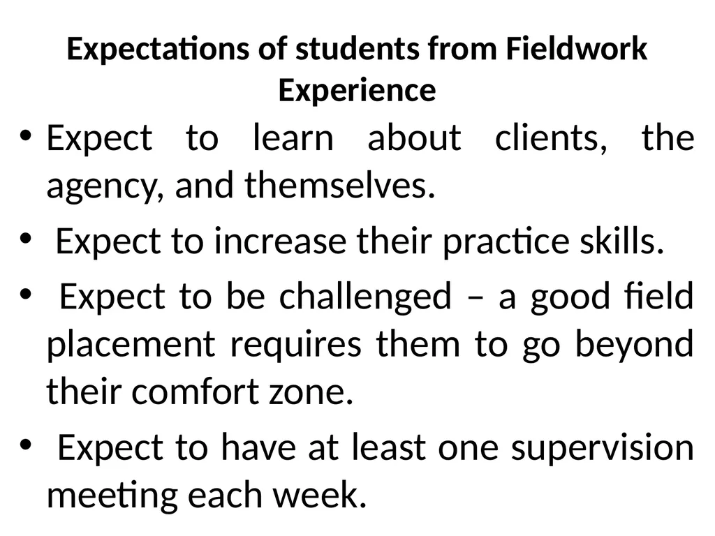 SWT04211 SOCIAL WORK FIELD INSTRUCTION Topic 1 : - slide 90 of 264