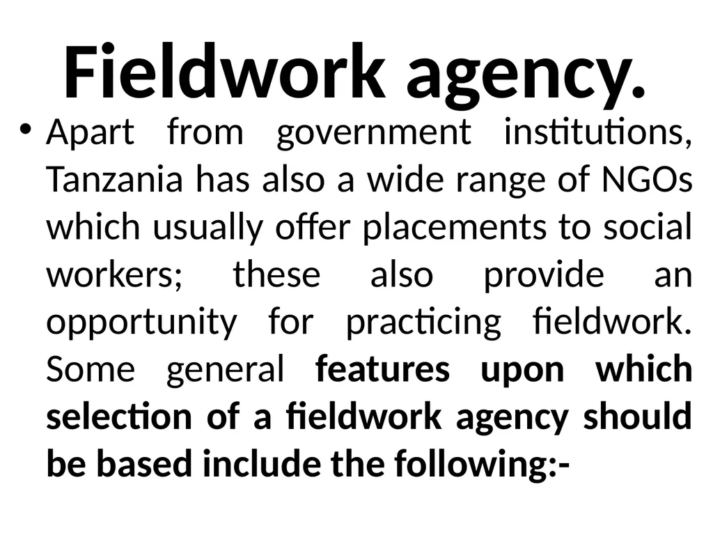 SWT04211 SOCIAL WORK FIELD INSTRUCTION Topic 1 : - slide 74 of 264