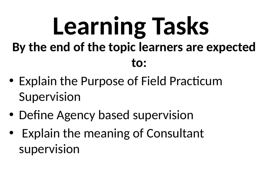 SWT04211 SOCIAL WORK FIELD INSTRUCTION Topic 1 : - slide 154 of 264
