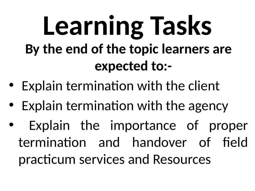 SWT04211 SOCIAL WORK FIELD INSTRUCTION Topic 1 : - slide 238 of 264
