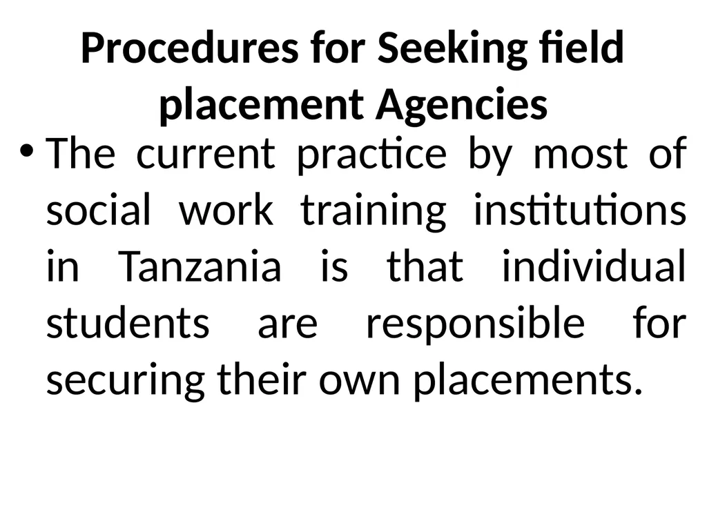 SWT04211 SOCIAL WORK FIELD INSTRUCTION Topic 1 : - slide 66 of 264