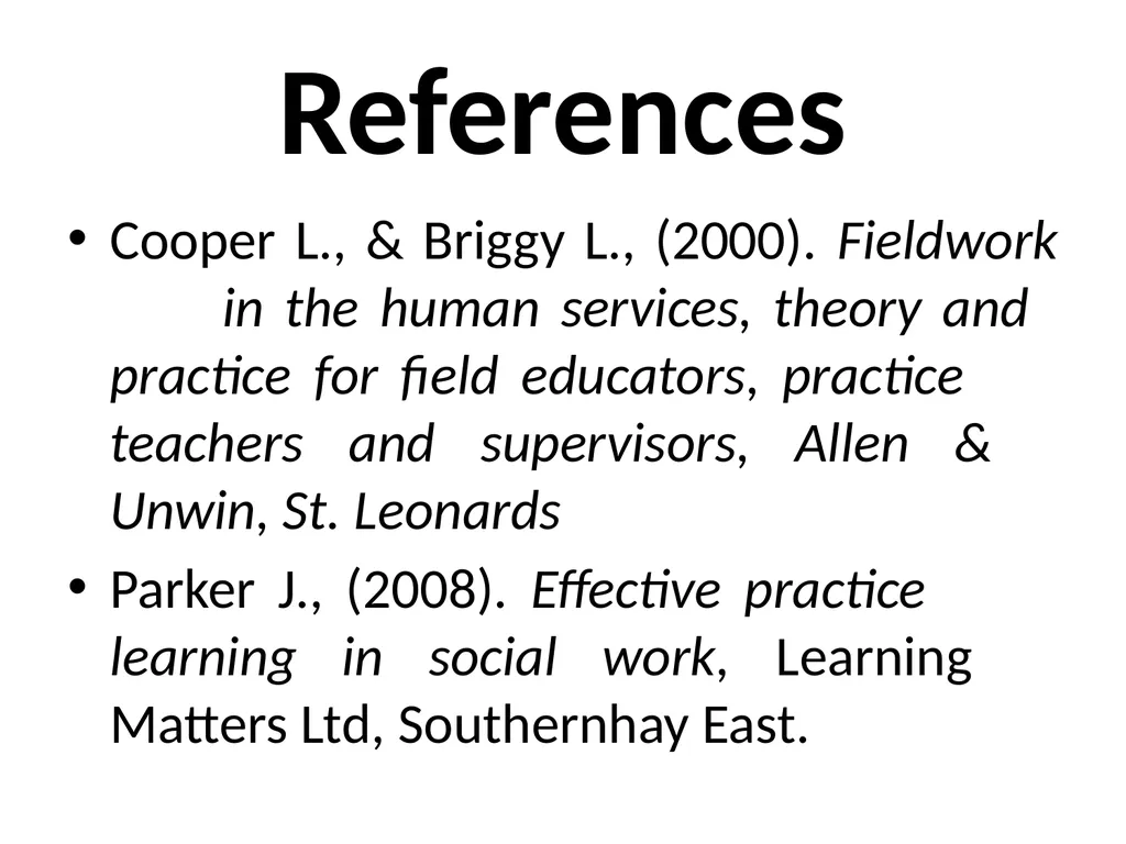 SWT04211 SOCIAL WORK FIELD INSTRUCTION Topic 1 : - slide 115 of 264