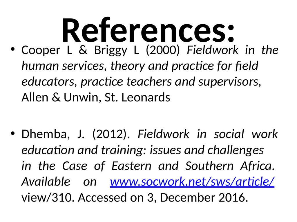 SWT04211 SOCIAL WORK FIELD INSTRUCTION Topic 1 : - slide 48 of 264