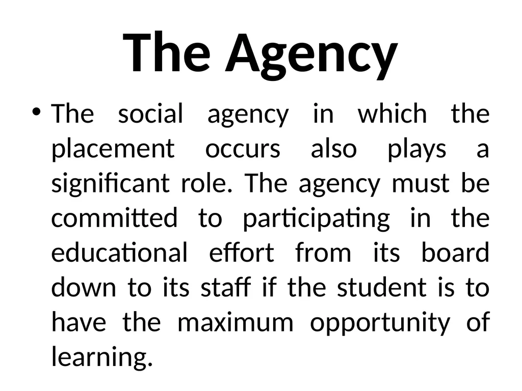 SWT04211 SOCIAL WORK FIELD INSTRUCTION Topic 1 : - slide 34 of 264