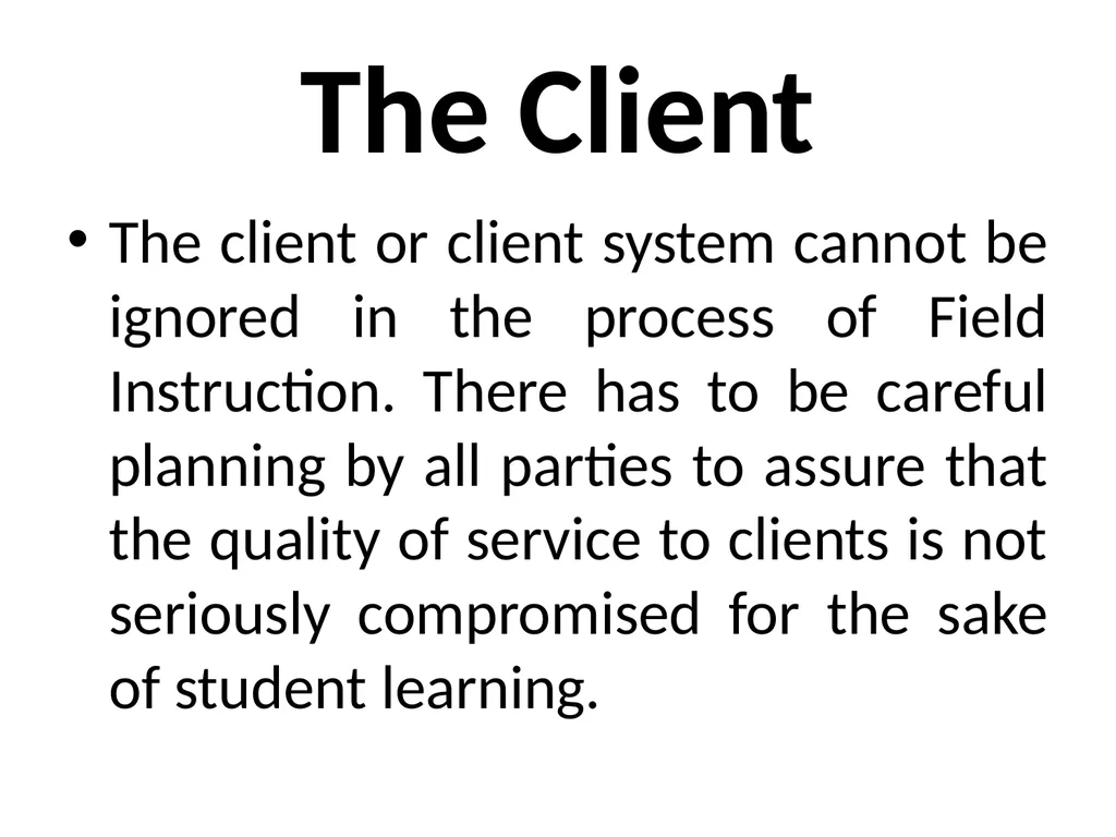 SWT04211 SOCIAL WORK FIELD INSTRUCTION Topic 1 : - slide 42 of 264