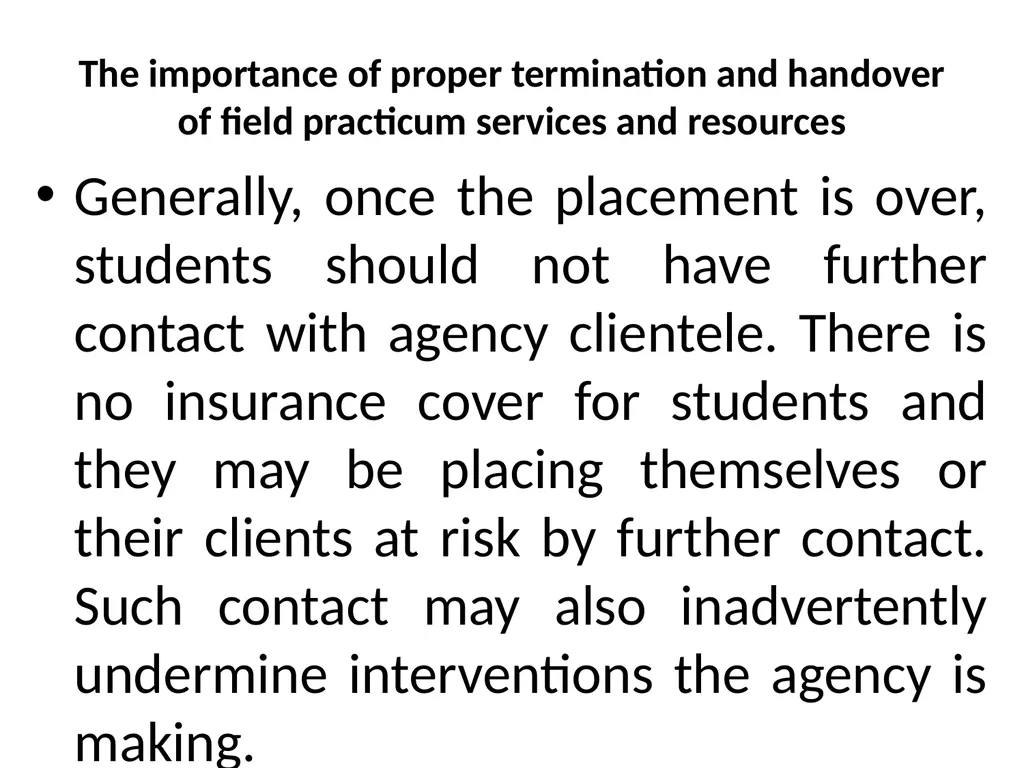 SWT04211 SOCIAL WORK FIELD INSTRUCTION Topic 1 : - slide 253 of 264