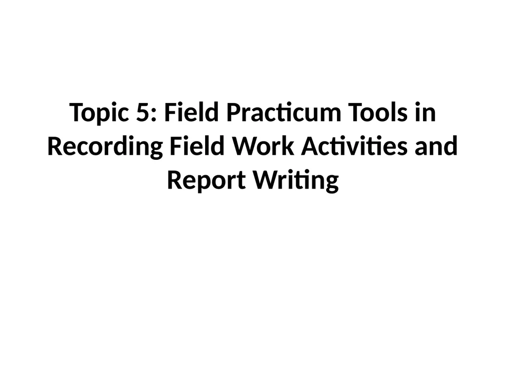 SWT04211 SOCIAL WORK FIELD INSTRUCTION Topic 1 : - slide 197 of 264