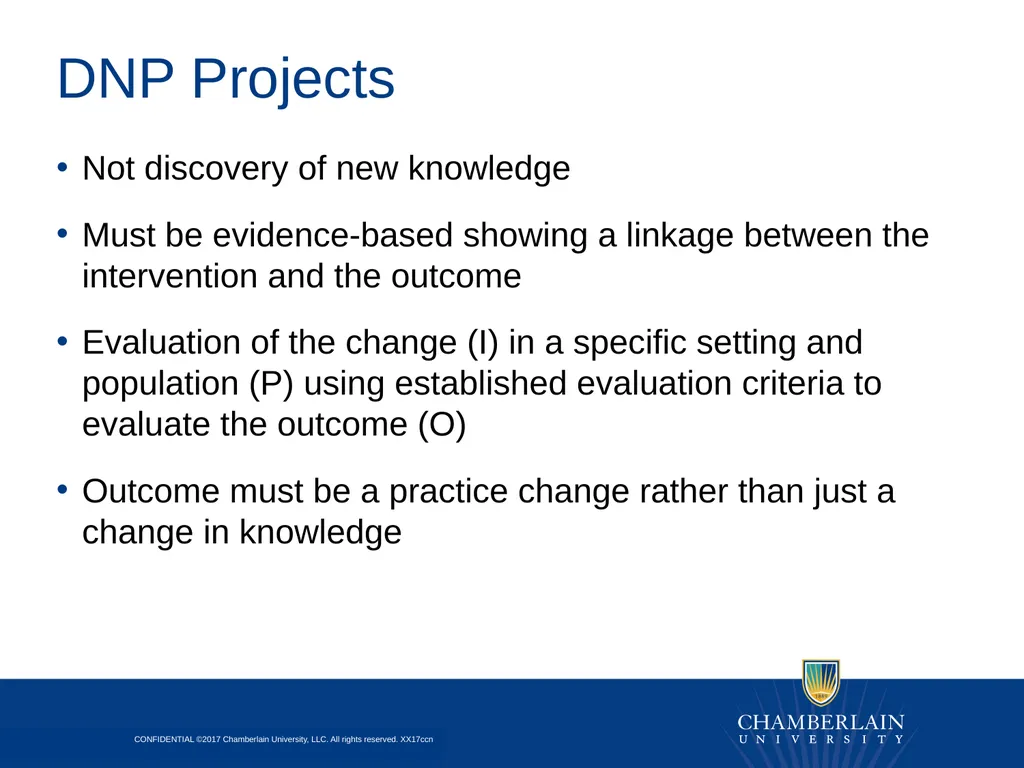 Preparing for the DNP Project & Practicum Overview - slide 19 of 24