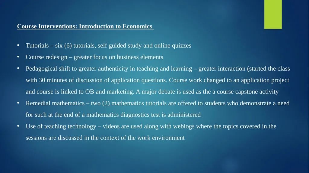 Title of paper: The impact of student support - slide 18 of 21