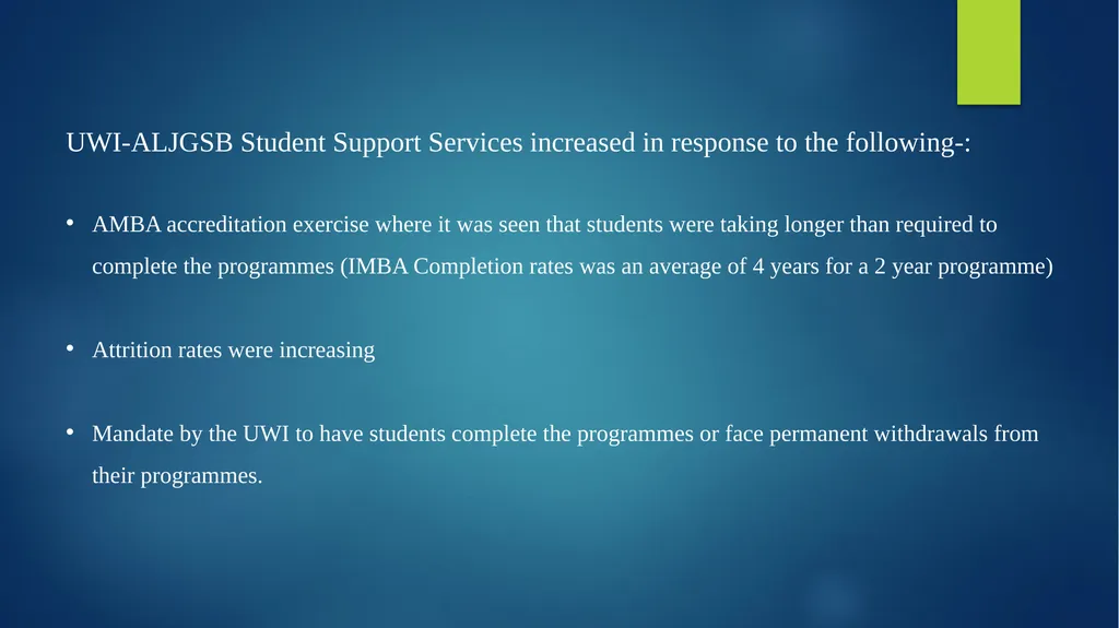 Title of paper: The impact of student support - slide 3 of 21