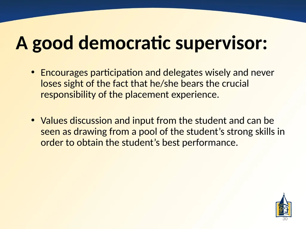 The Basics of Supervision: A PowerPoint - slide 30 of 45