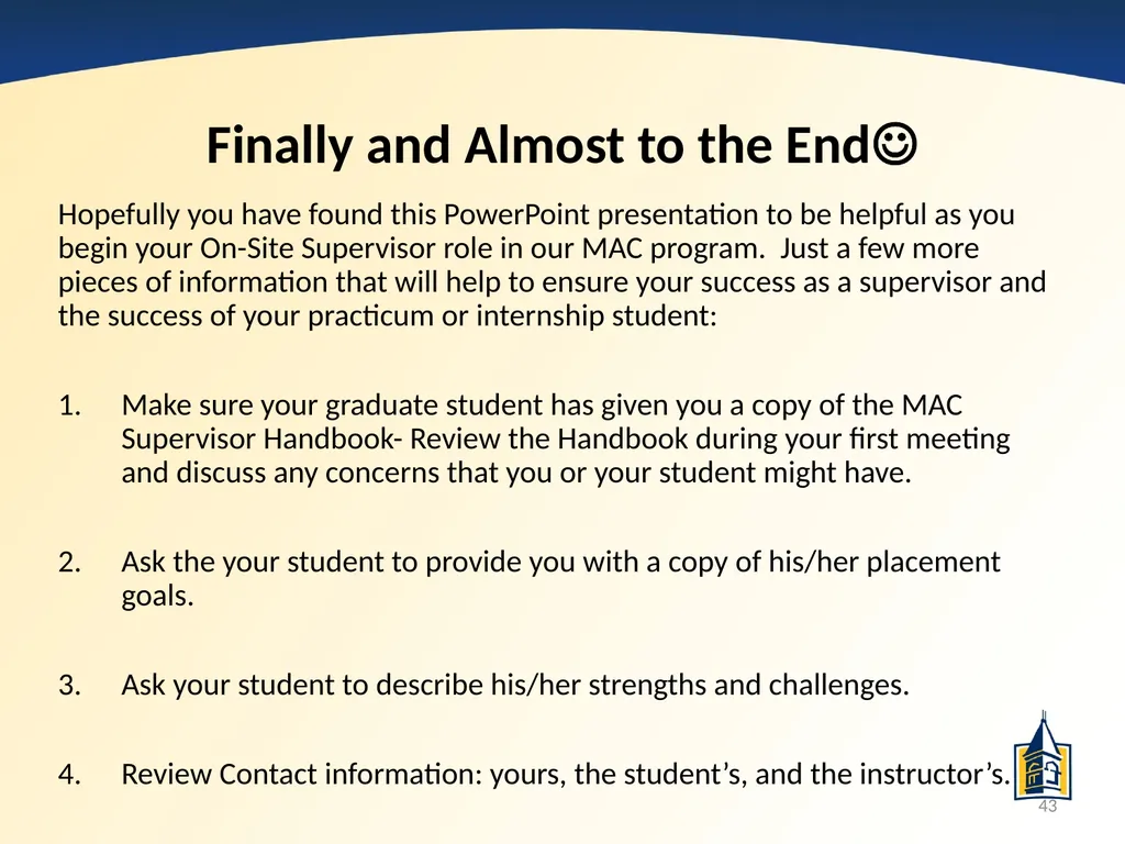 The Basics of Supervision: A PowerPoint - slide 43 of 45