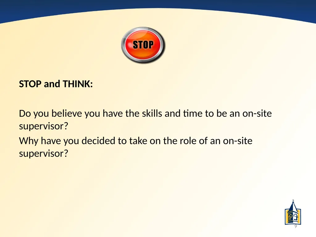 The Basics of Supervision: A PowerPoint - slide 9 of 45
