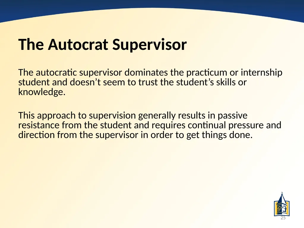 The Basics of Supervision: A PowerPoint - slide 25 of 45