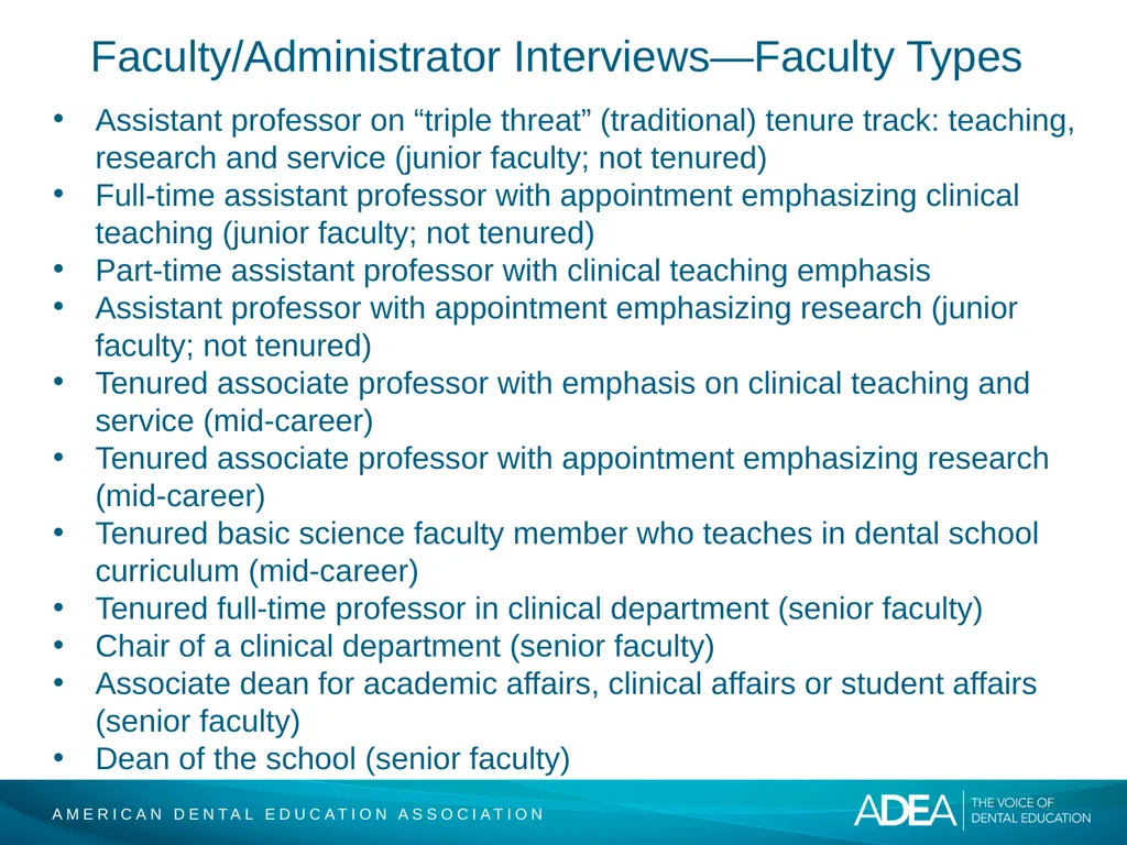 ADEA Academic Dental Careers Fellowship Program - slide 18 of 34