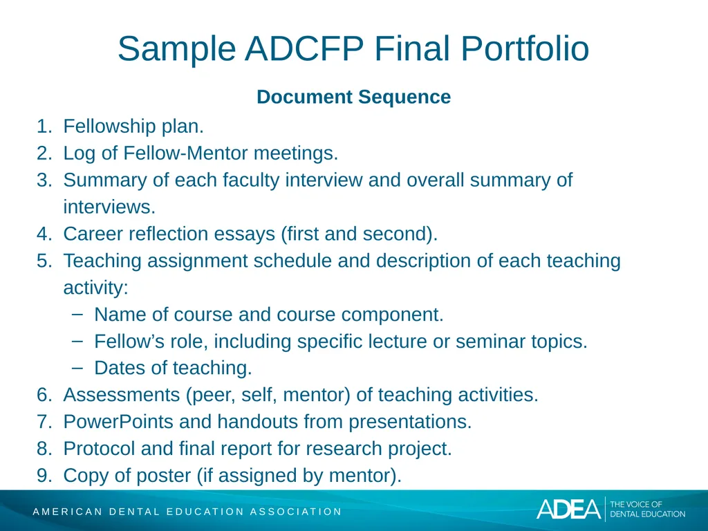 ADEA Academic Dental Careers Fellowship Program - slide 32 of 34