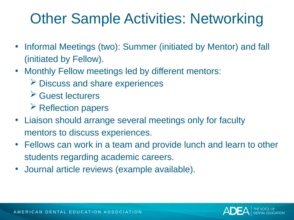 ADEA Academic Dental Careers Fellowship Program - slide 27 of 34