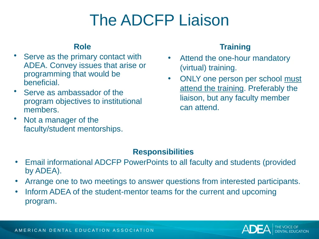 ADEA Academic Dental Careers Fellowship Program - slide 7 of 34