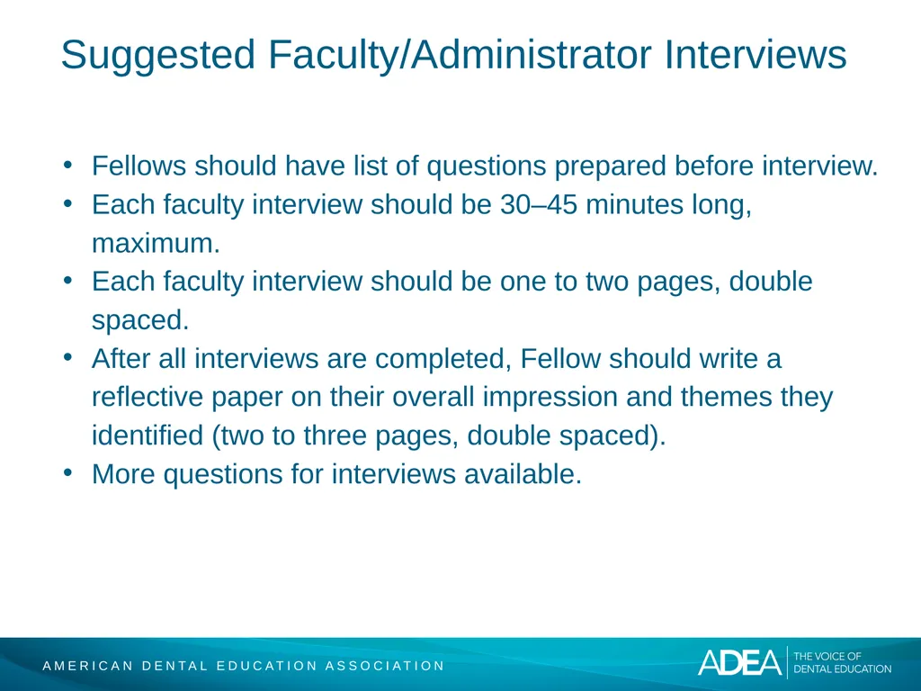 ADEA Academic Dental Careers Fellowship Program - slide 17 of 34
