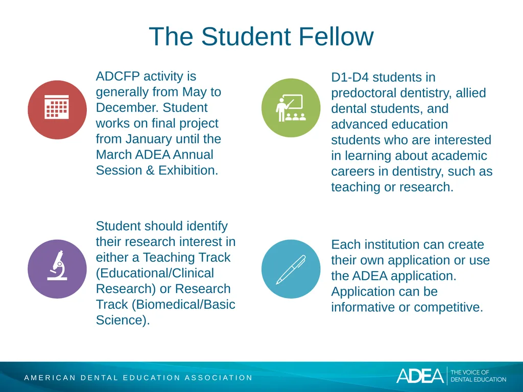 ADEA Academic Dental Careers Fellowship Program - slide 9 of 34